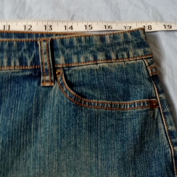 Liz Claiborne Villager Stretch Denim Skirt Size 14 Blue Above Knee - Picture 6 of 8